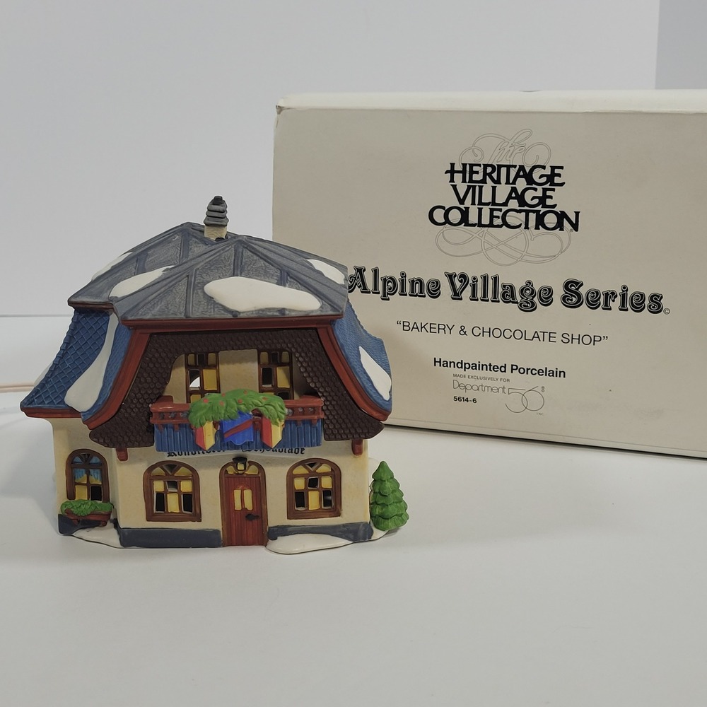Dept 56 Alpine Village Bakery & Chocolate Shop 5614-6 Heritage Village 1994